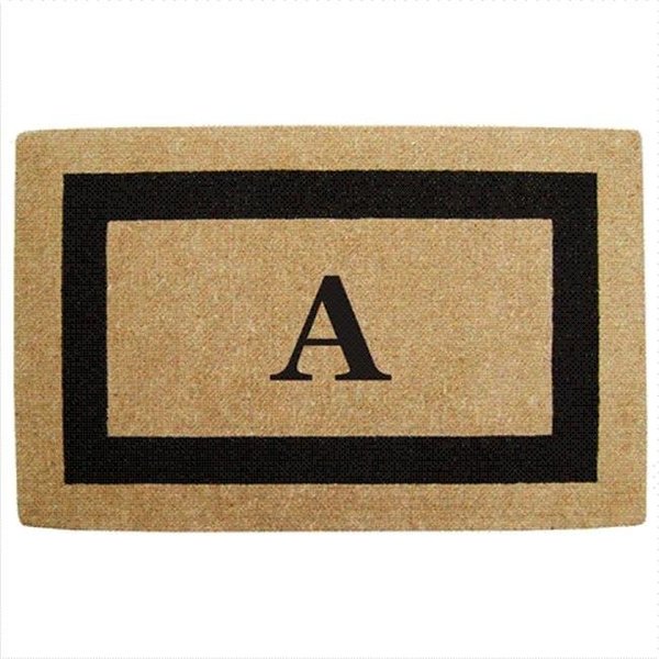 Nedia Home Nedia Home 02080A Single Picture - Black Frame 30 x 48 In. Heavy Duty Coir Doormat - Monogrammed A O2080A